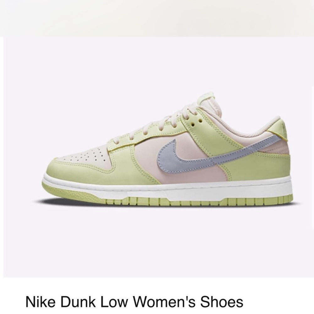 Nike dunk low. Pink and like green size 6. Worn once